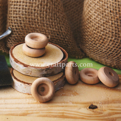 1" Recessed Hub Wooden Wheel