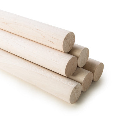 1-1/2" x 36" Maple Wood Dowel