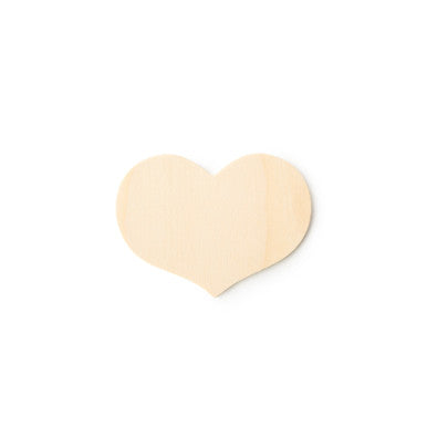 1-1/2" x 2" Wood Heart Cutout