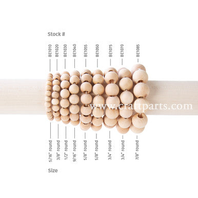 3/8" Round Bead, 5/32" Hole