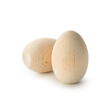 2-1/2" Wooden Hen Egg with Flat Bottom