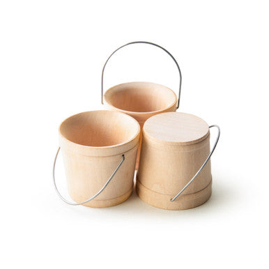 1-7/8" Wooden Craft Bucket, Wire Handle