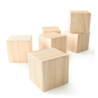 3" Wood Memory Cube, Hollow