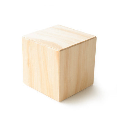 3" Wood Memory Cube, Hollow