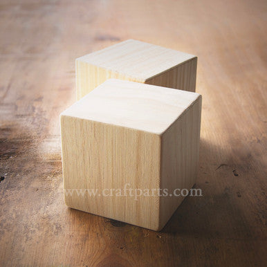 4" Wood Memory Cube, Hollow