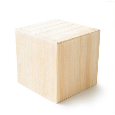 4" Wood Memory Cube, Hollow