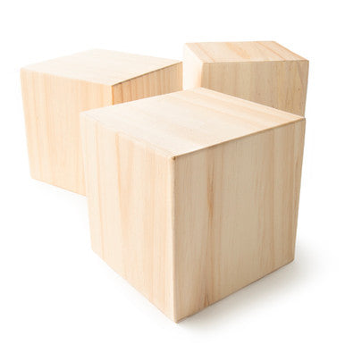 6" Wood Memory Cube, Hollow
