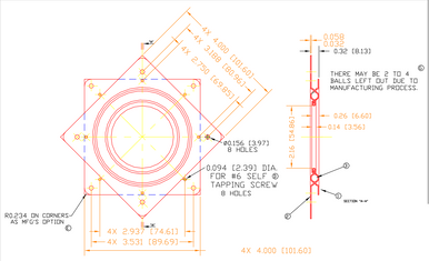 Lazy Susan Bearings 4"